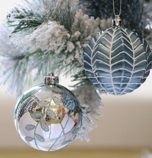 Blue and Silver ornaments