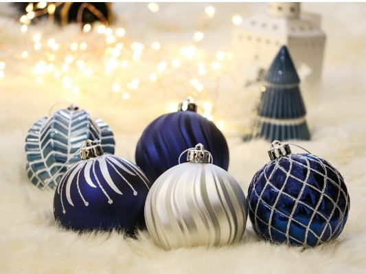 Blue and Silver ornaments