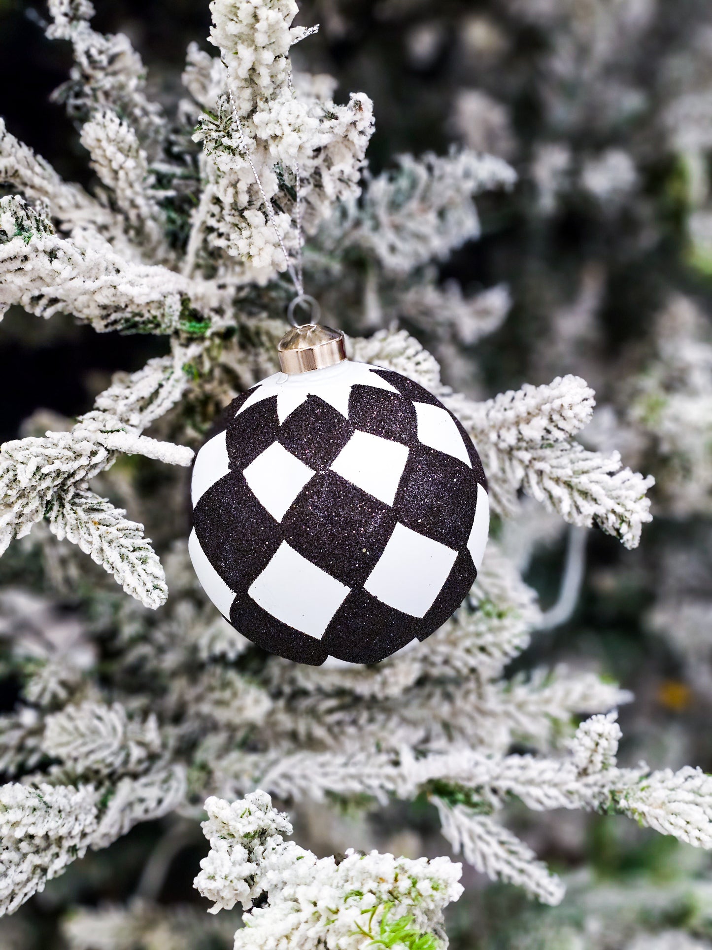 Vintage style black and white bauble