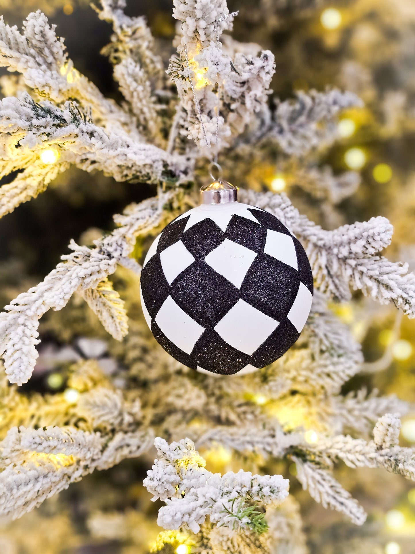 Vintage style black and white bauble