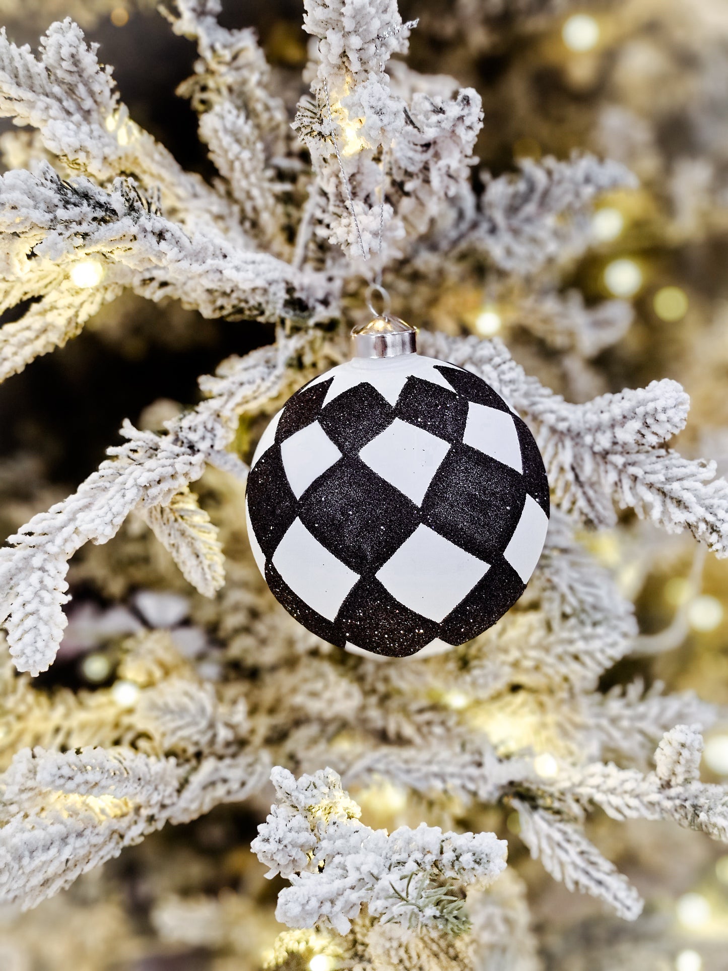 Vintage style black and white bauble