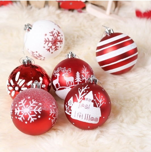 Red and White Shatterproof ornaments