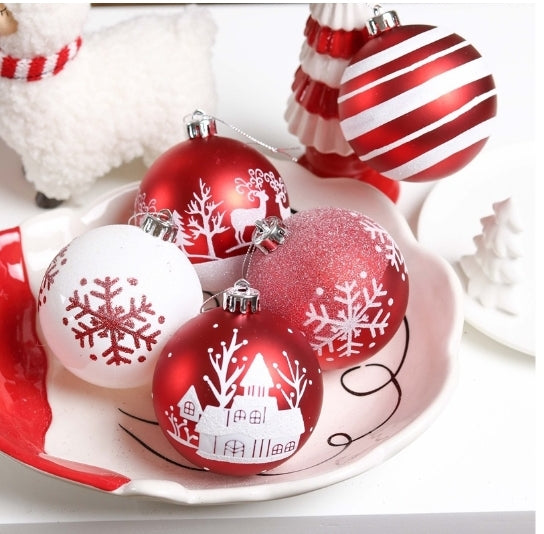 Red and White Shatterproof ornaments